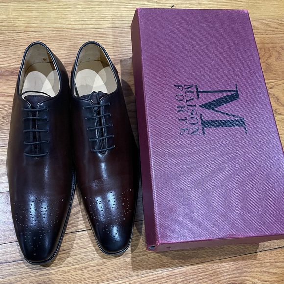 Brand New Maison Forte lace-up whole cut shoes Brown Sz 10 M - Picture 2 of 11